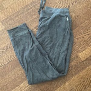 Mens grey sleepwear long sleeve top and bottom.